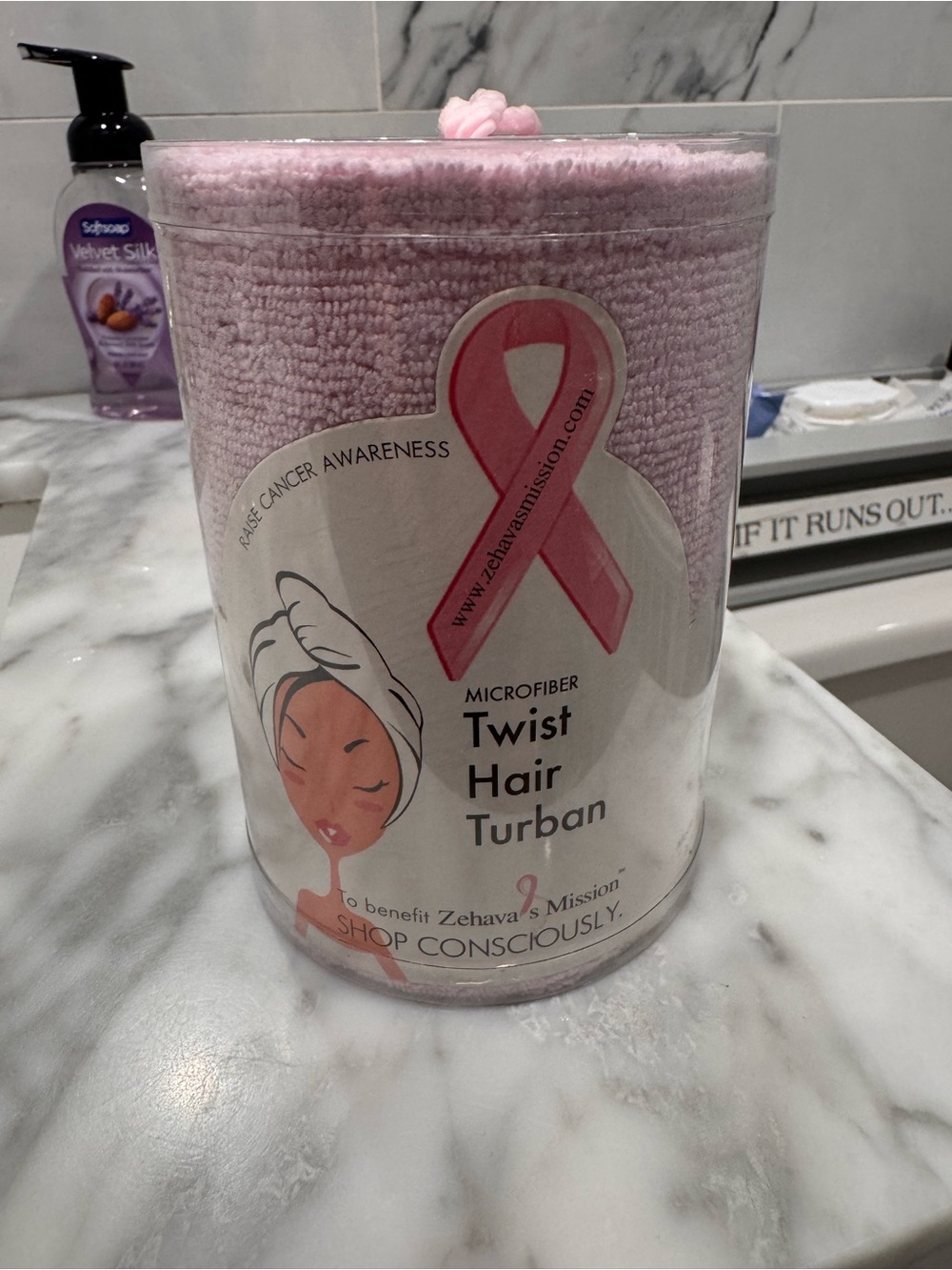 Microfiber hair turban - raise cancer awareness